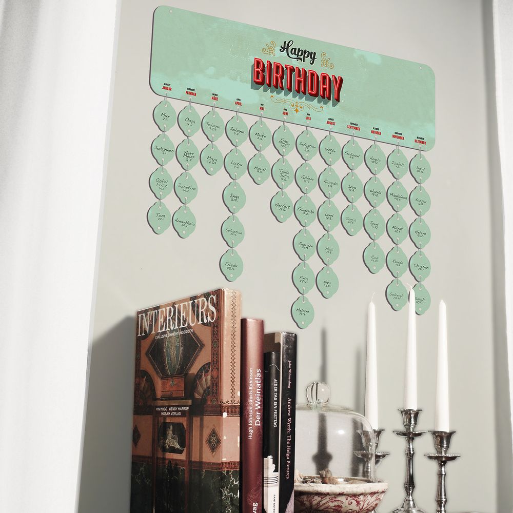 Autres décorations murales - Birthday Board - Calendrier d'anniversaire éternel - VALINA