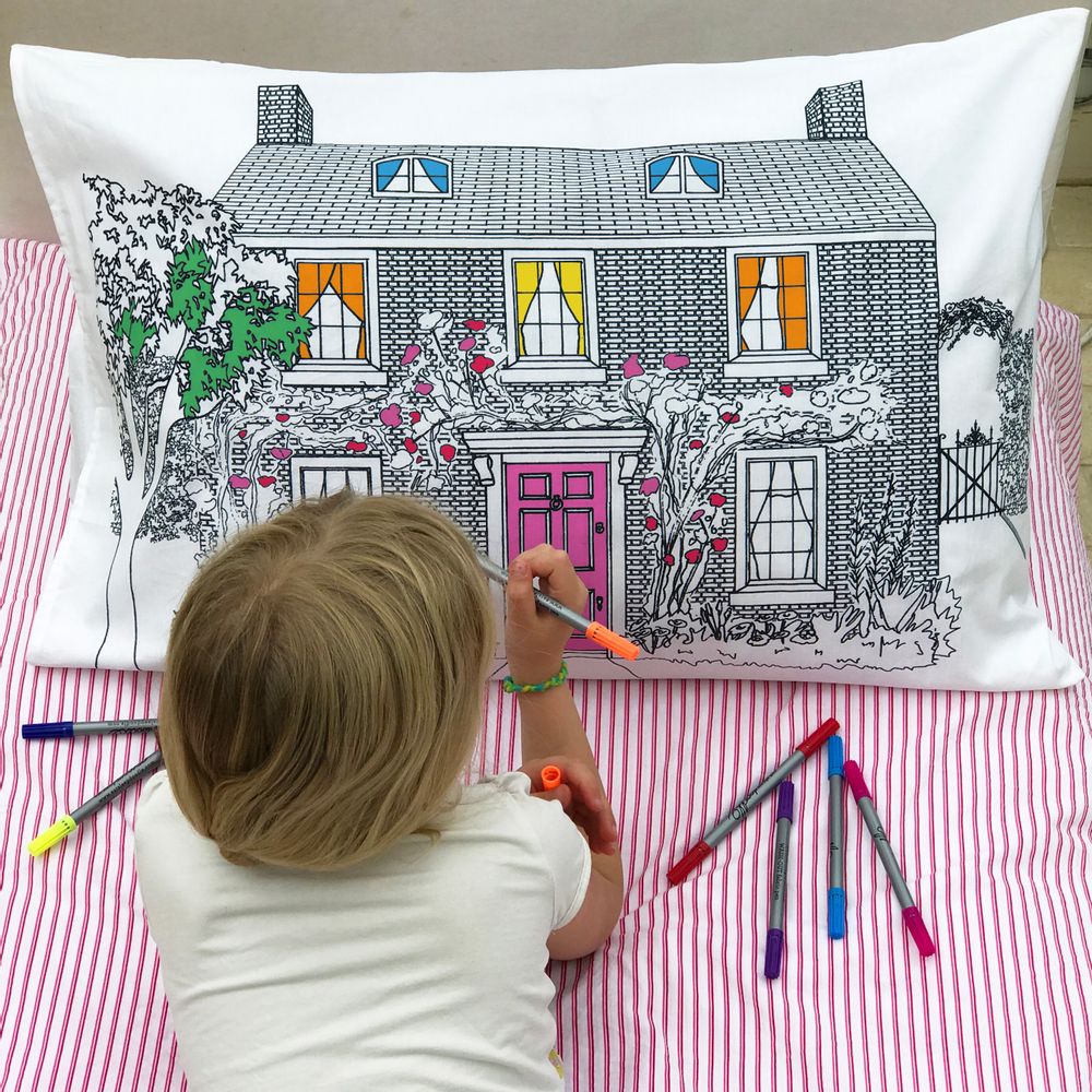 Linge de lit enfant - taie d'oreiller jeune décorateur - EATSLEEPDOODLE