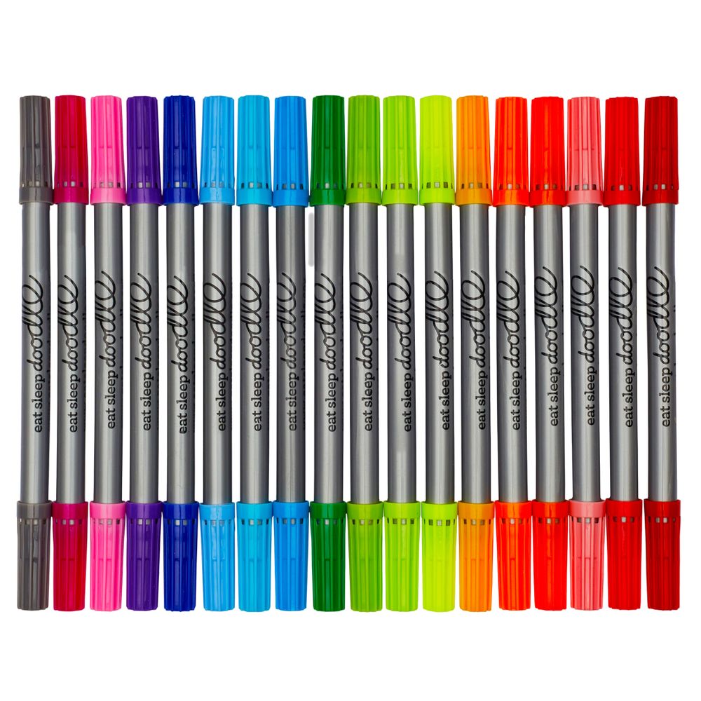Papeterie bureau - set d'artiste de 20 marqueurs lavables - EATSLEEPDOODLE