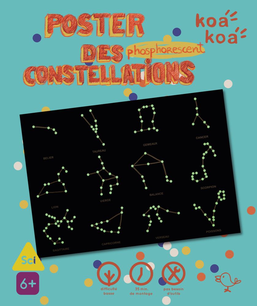 Children's arts and crafts - Glow in the dark constellations poster - KOAKOA