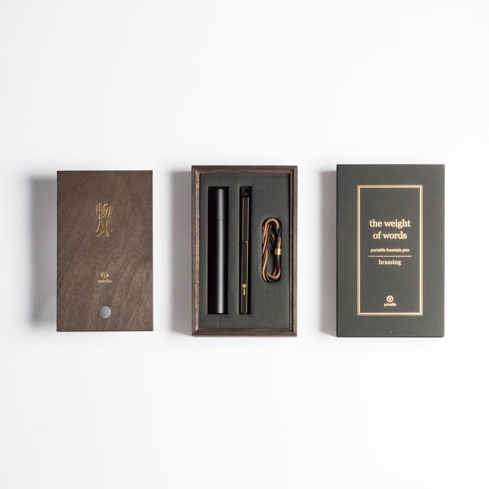 Stylos, feutres et crayons - Stylo plume portable Ystudio _ Laiton - FRESH TAIWAN