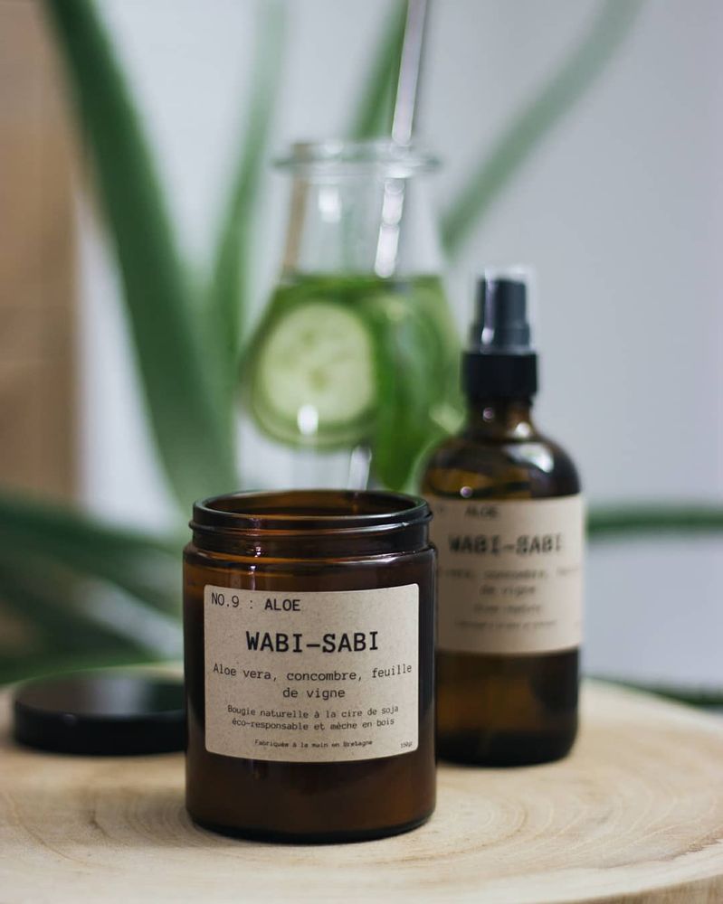 Objets de décoration - Bougie fabriquée en Bretagne Wabi-Sabi NO.9 : Aloe - WABI-SABI