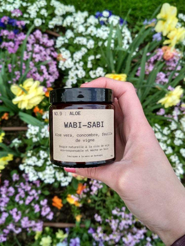 Objets de décoration - Bougie fabriquée en Bretagne Wabi-Sabi NO.9 : Aloe - WABI-SABI
