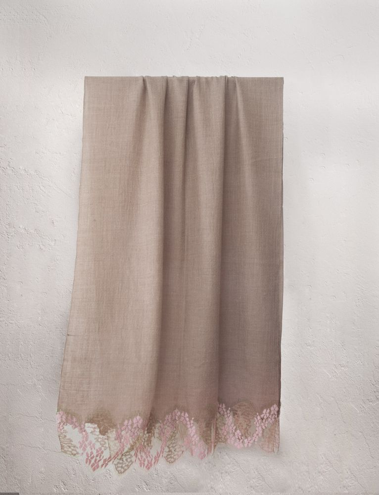 Foulards et écharpes - Étole Cachemire et Dentelle Eleanor  - FLORENZ