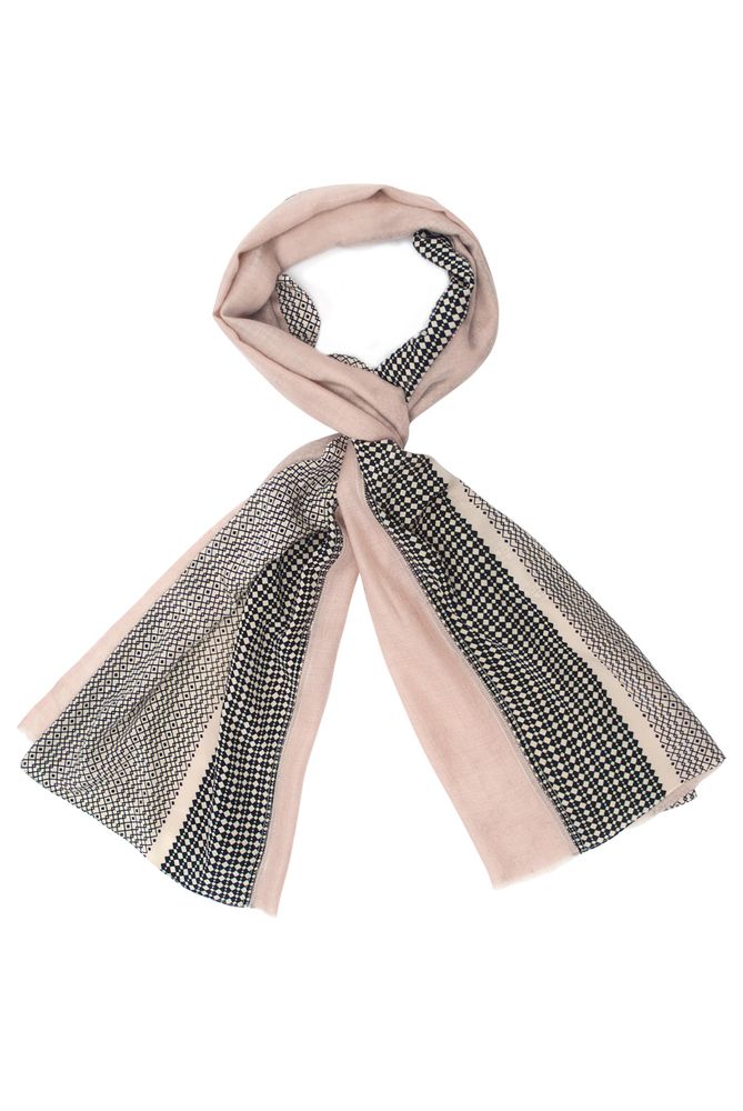 Scarves - Cashmere & silk printed scarf | Najda Champagne Pashmina - FLORENZ