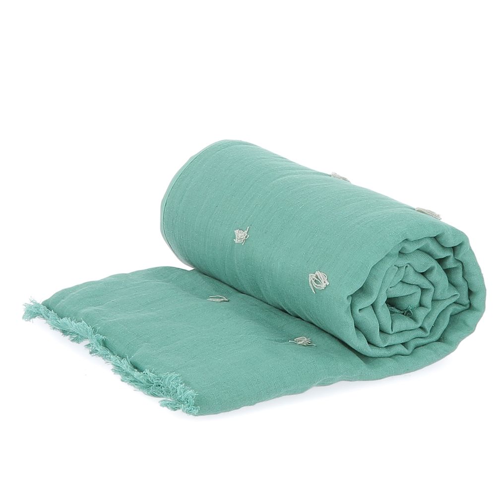 Throw blankets - Quilted Bed runner - Sofa cover double linen - EN FIL D'INDIENNE...