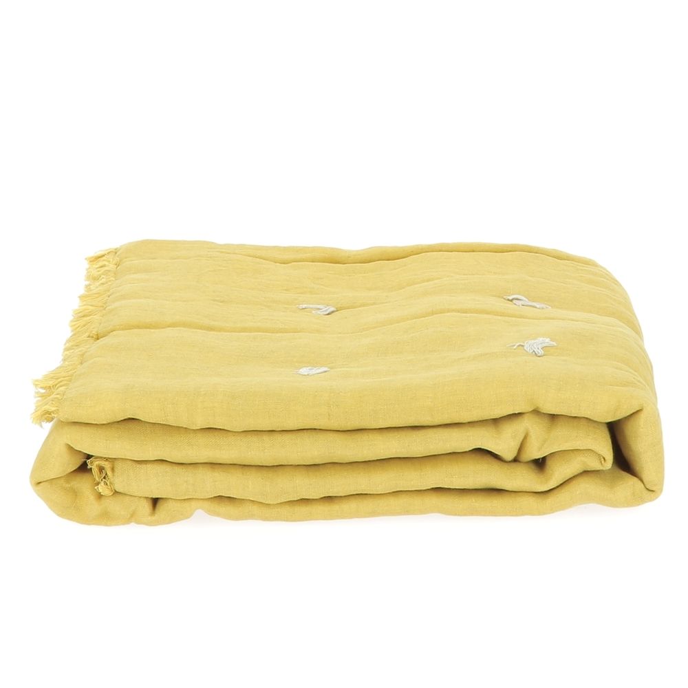 Throw blankets - Quilted Bed runner - Sofa cover double linen - EN FIL D'INDIENNE...