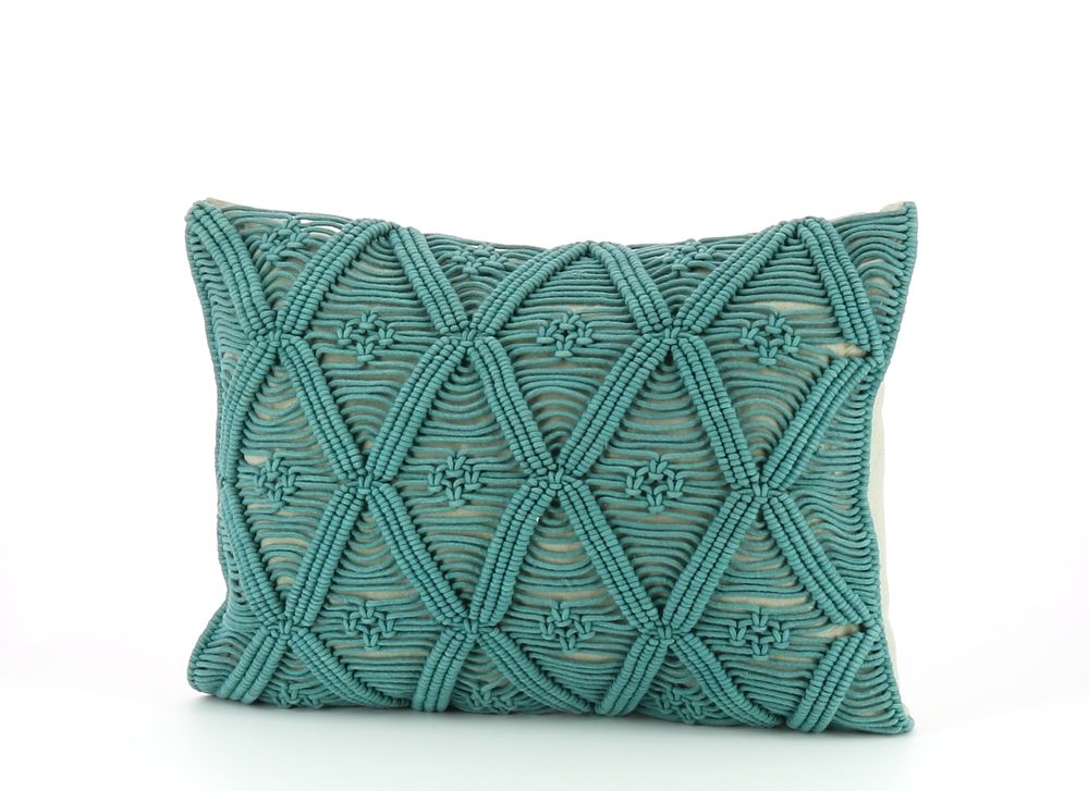 Coussins textile - Coussin en macramé déhoussable - EN FIL D'INDIENNE...