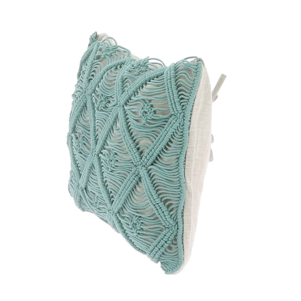 Coussins textile - Coussin en macramé déhoussable - EN FIL D'INDIENNE...