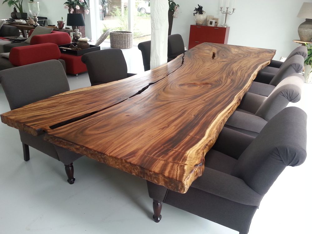 Dining Tables - WOOD | Tree slab tables of suar wood - XYLEIA PETRIFIED WOOD