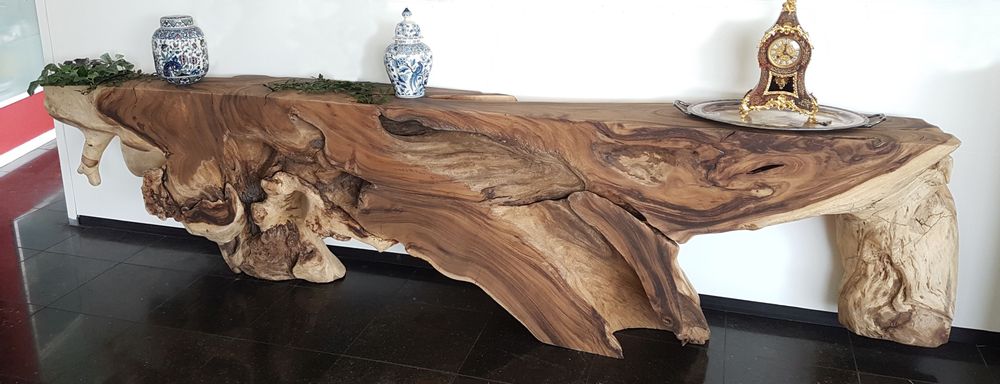 Consoles - WOOD | Consoles en bois de suar. - XYLEIA PETRIFIED WOOD