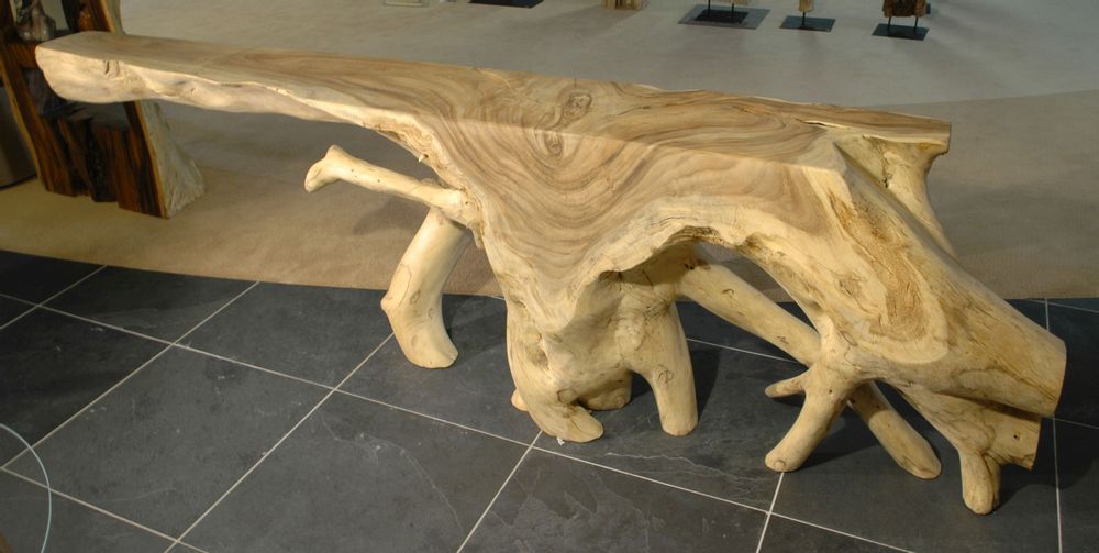 Consoles - WOOD | Consoles en bois de suar. - XYLEIA PETRIFIED WOOD