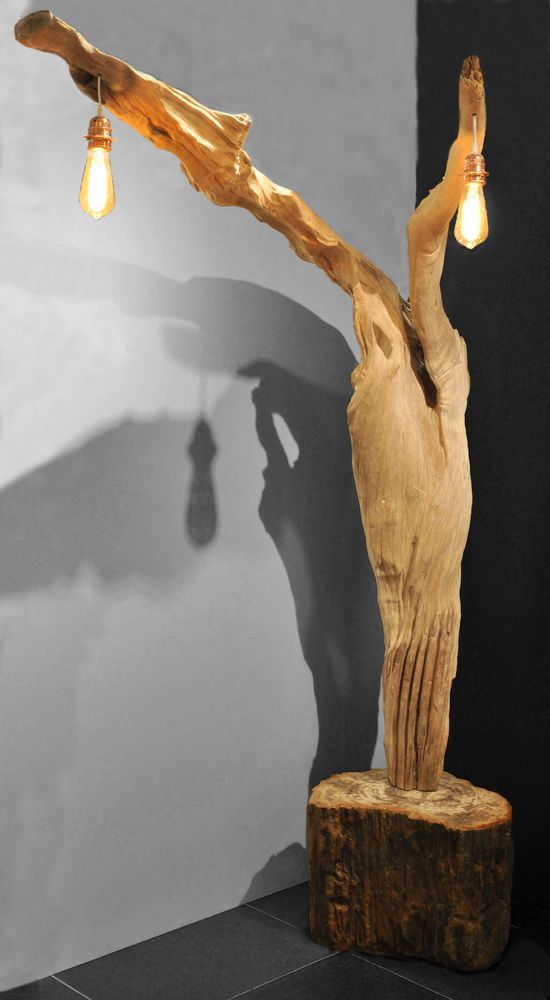 Garden built-in lighting  - WOODEN LIGHTING | Lamps made of wood - XYLEIA PETRIFIED WOOD