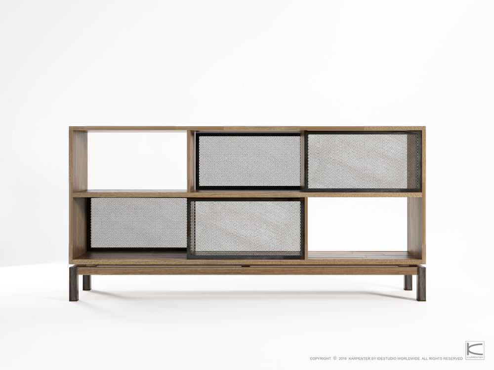 Buffets - Color Bebop Sideboard 4 Sliding Doors 6 Compartments - KARPENTER