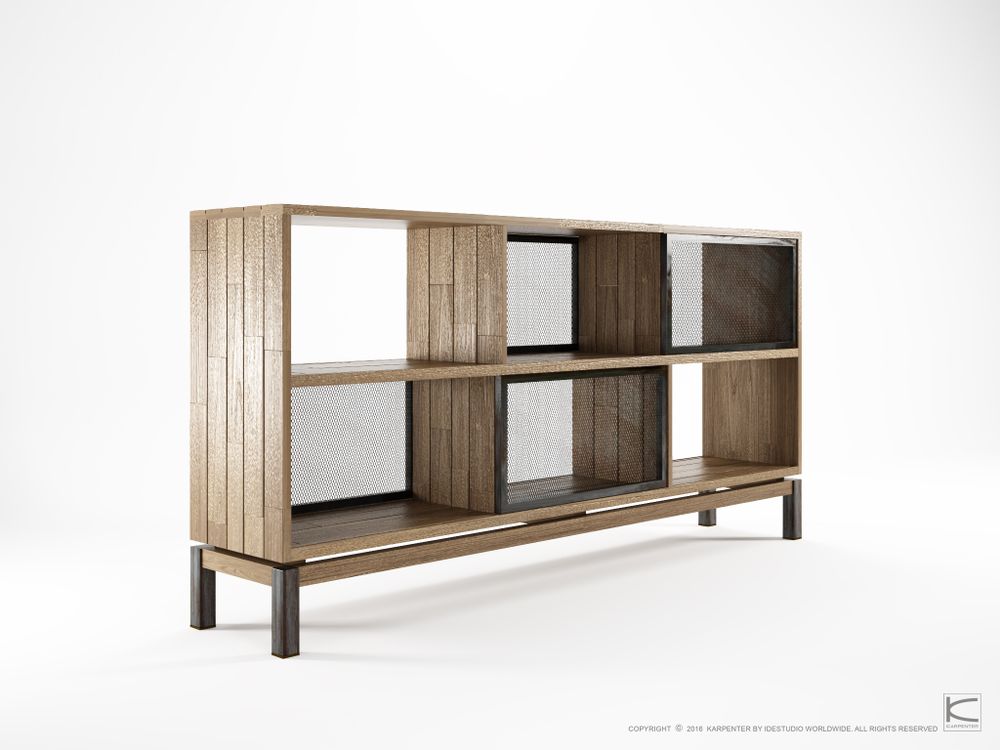 Buffets - Color Bebop Sideboard 4 Sliding Doors 6 Compartments - KARPENTER