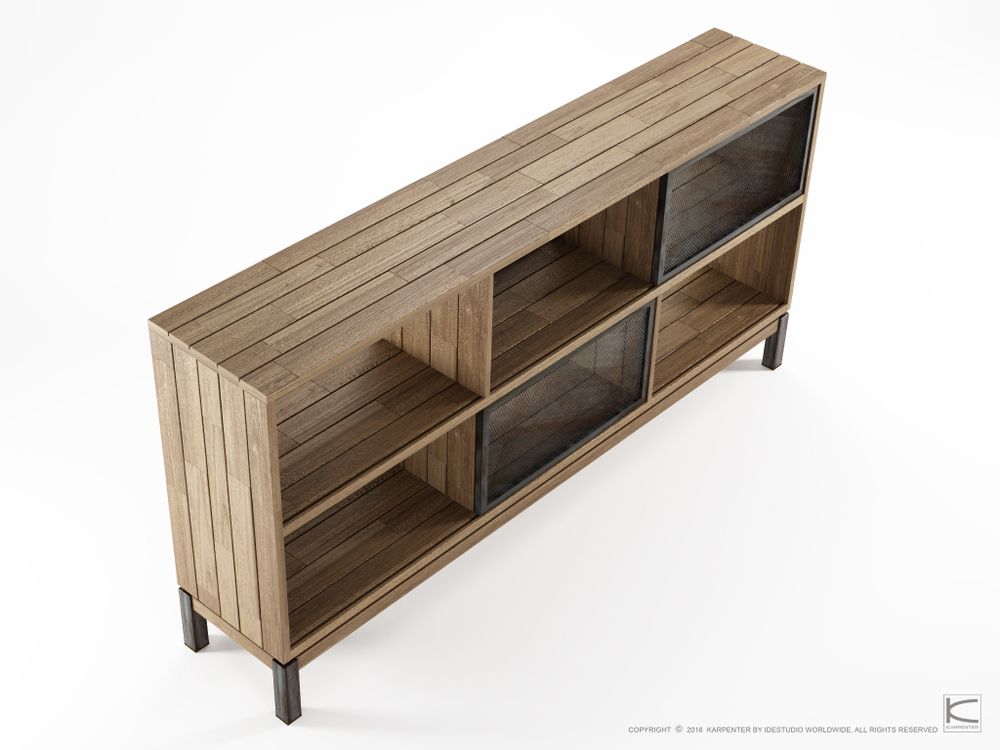 Buffets - Color Bebop Sideboard 4 Sliding Doors 6 Compartments - KARPENTER