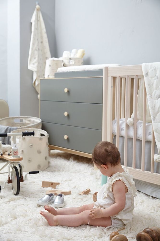 Chambres d'enfants - Panier Pompons Blanc Ivoire - PEHR