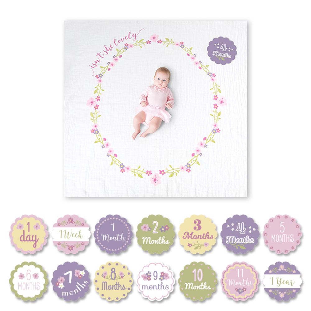 Accessoires enfants - Coffret "Ma première année" Lange & cartes photos - LULUJO