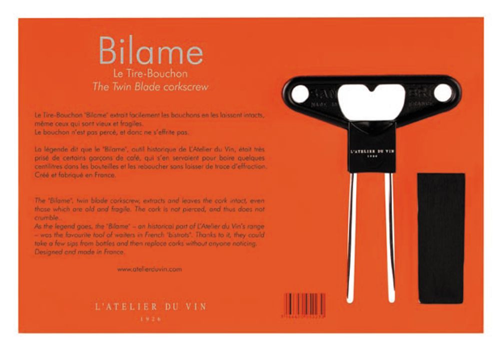 Wine accessories - Bilame Corkscrew - L'ATELIER DU VIN