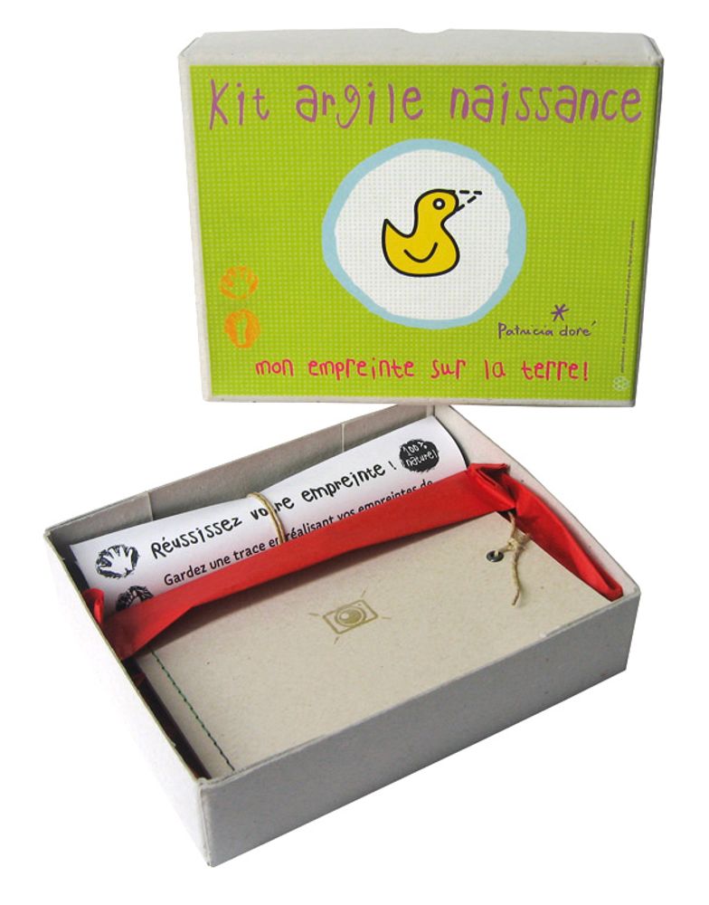 Cadeaux - KIT EMPREINTE ARGILE NAISSANCE FAIT MAIN : mon empreinte sur la terre. - PATRICIA DORÉ