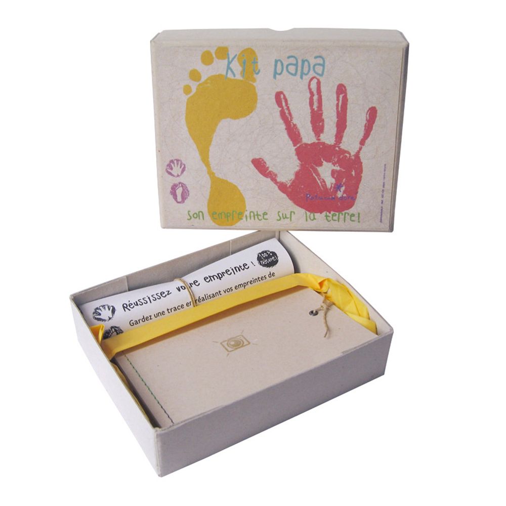 Cadeaux - KIT EMPREINTE ARGILE PAPA FAIT MAIN : son empreinte sur la terre ! - PATRICIA DORÉ