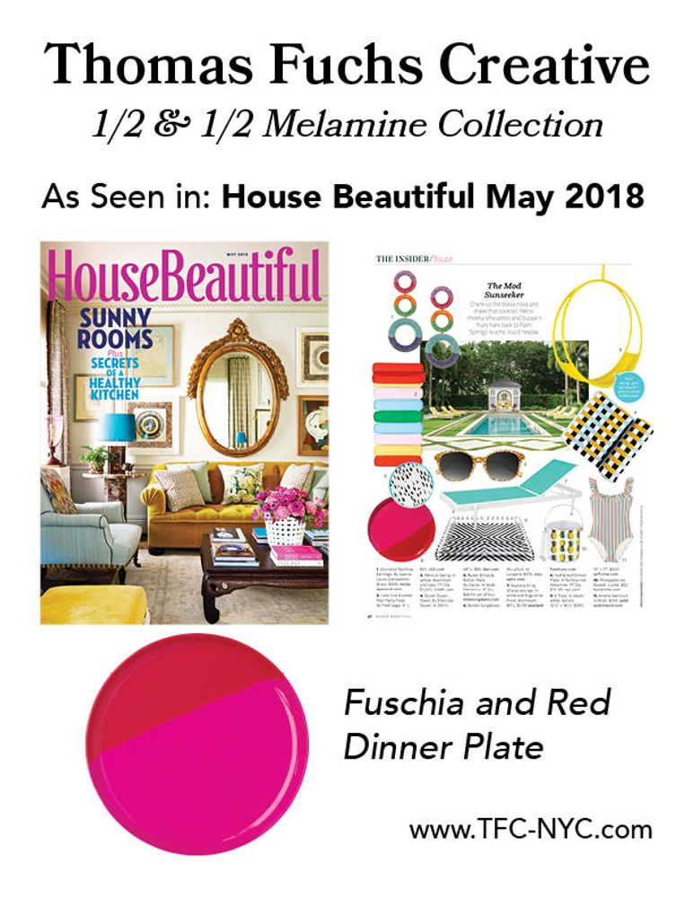 Assiettes au quotidien - ½ & ½ Melamine Orange / Navy Blue Side Plate - Set of 4 - THOMAS FUCHS CREATIVE