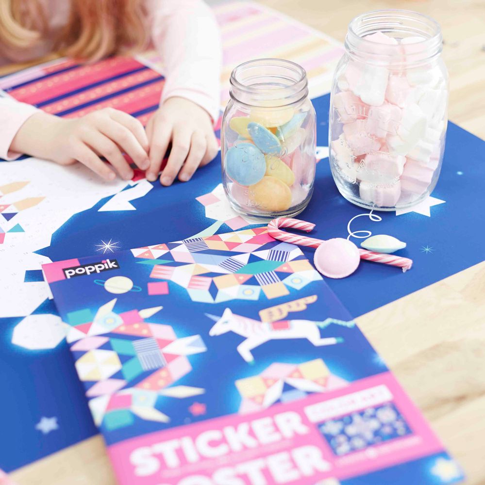 Children's arts and crafts - Creative poster + 1000 Stickers - MANDALAS - POPPIK - BAYARD JEUNESSE