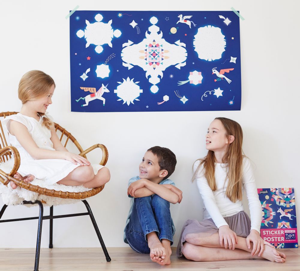 Children's arts and crafts - Creative poster + 1000 Stickers - MANDALAS - POPPIK - BAYARD JEUNESSE
