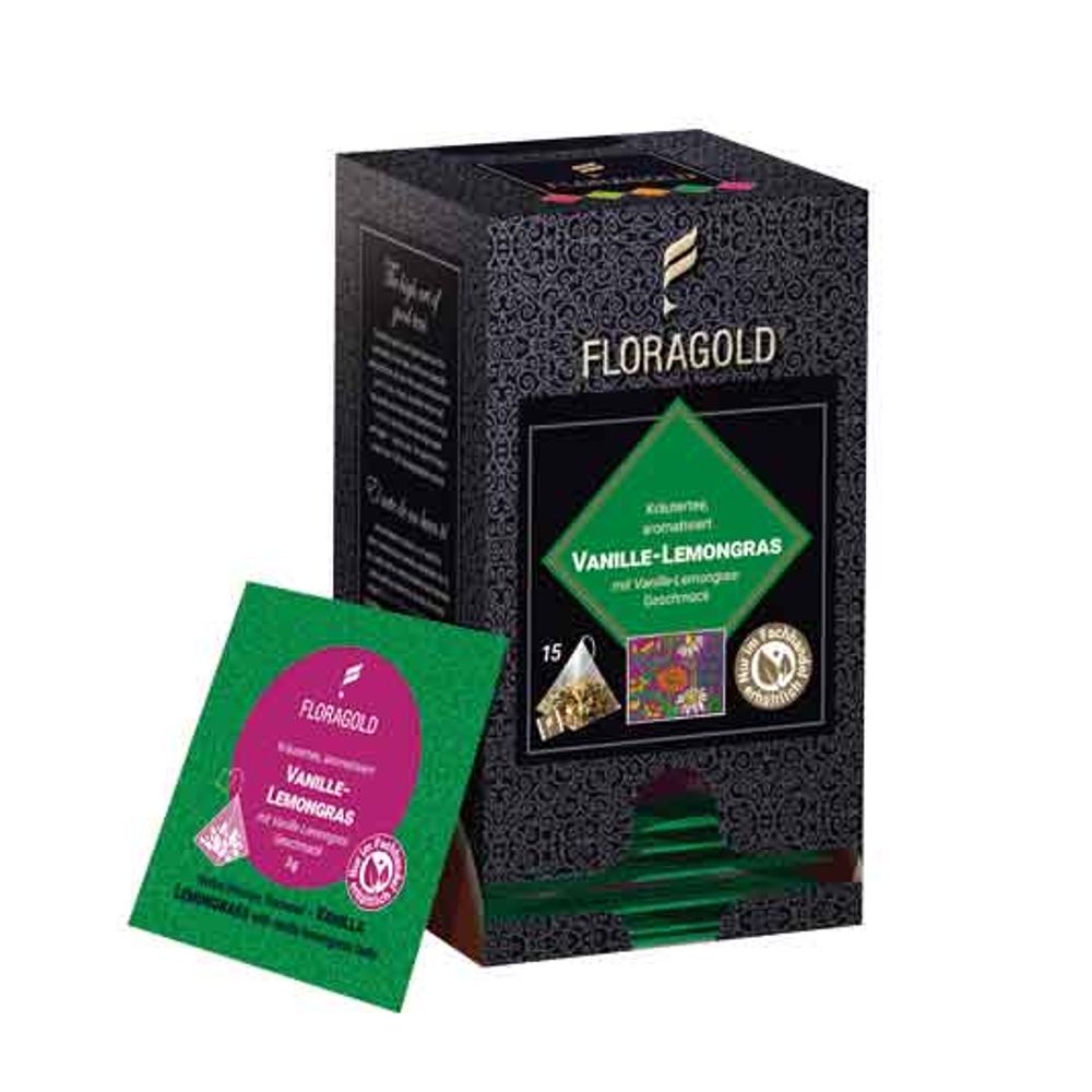Café et thé - Sachets de thé pyramidal FLORAGOLD à la vanille et au citron, infusion aux herbes - FLORAPHARM