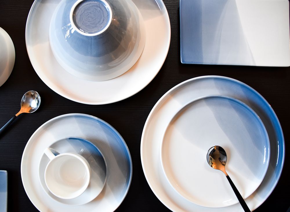 Tasses et mugs - TASSE À CAFÉ + SOUCOUPE BLEU COMME VOSGES - ARDTIME