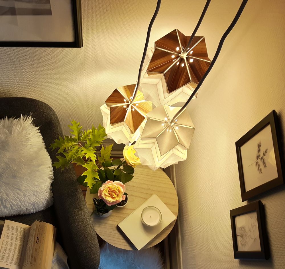 Hanging lights - ECOWOOD - Recycled Banana Trunk Collection - TEDZUKURI ATELIER