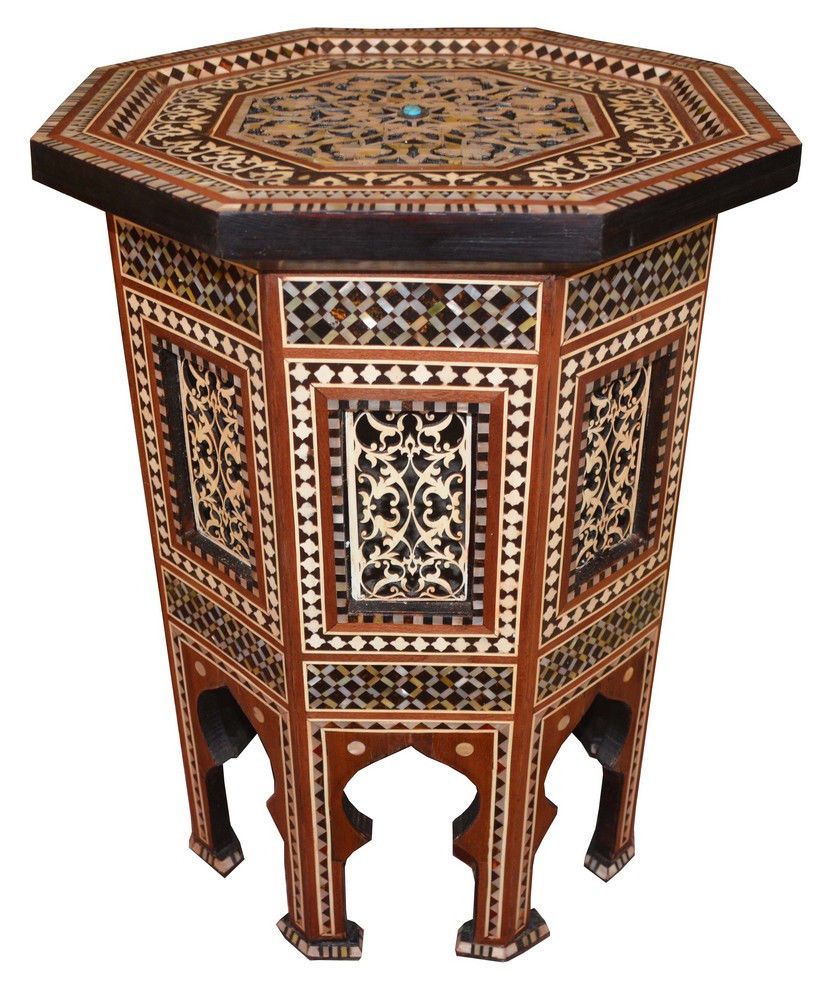 Unique pieces - Inlaid Tables - SideTable, End Table, Moroccan, Syrian, Egyptian, Turkish - E KENOZ