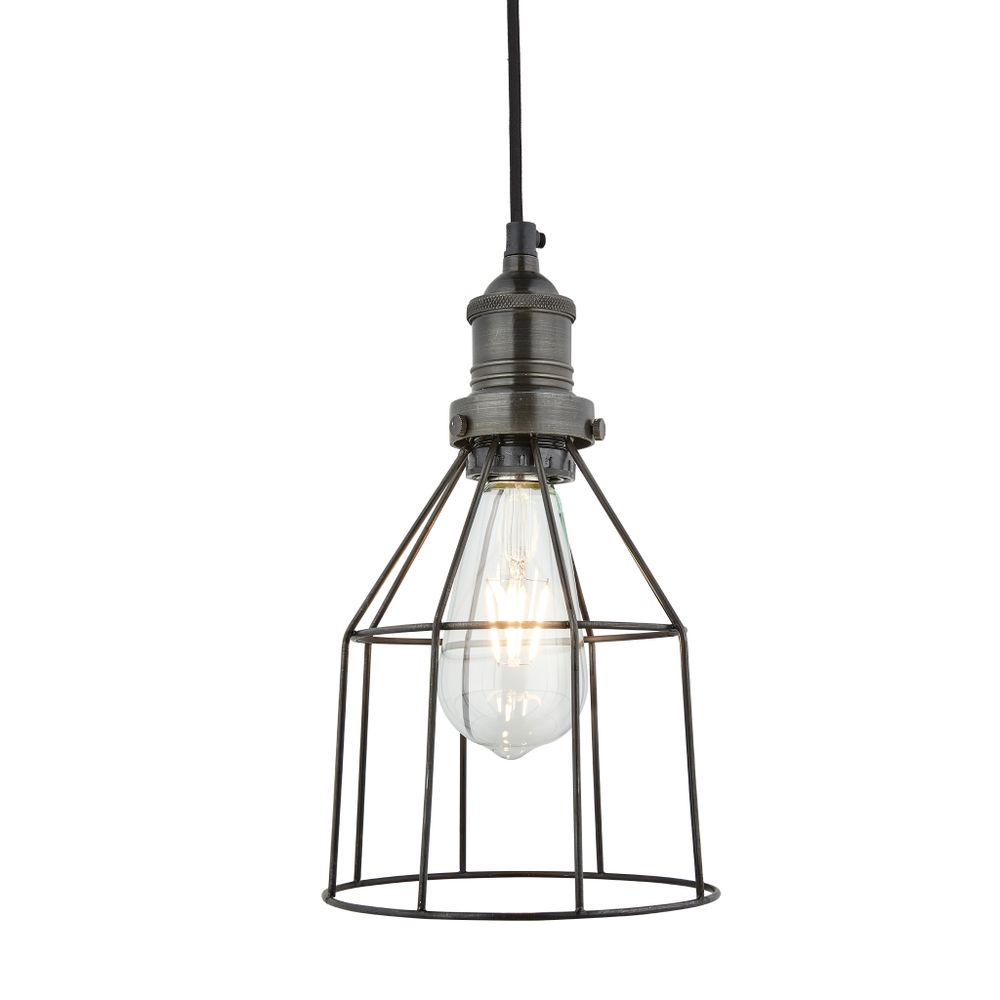 Hanging lights - Brooklyn Metal Cage Pendant - 6 inches - Cone - INDUSTVILLE