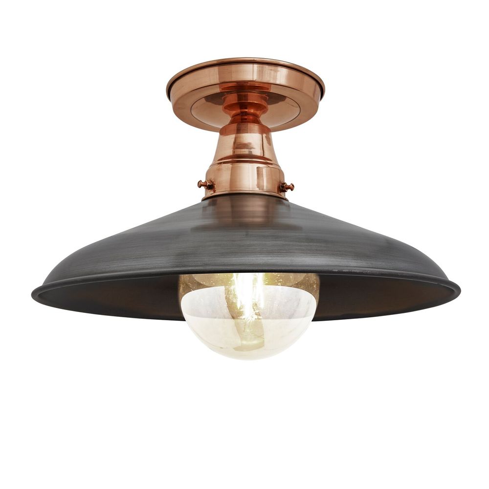 Ceiling lights - Barn Stem Flush Mount - 15 Inch - Copper & Pewter - INDUSTVILLE