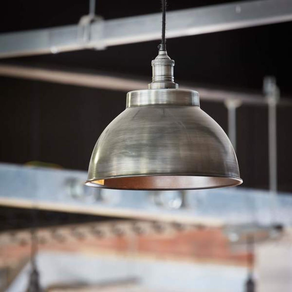 Hanging lights - Brooklyn Dome Pendant - 13 Inch - Pewter - INDUSTVILLE