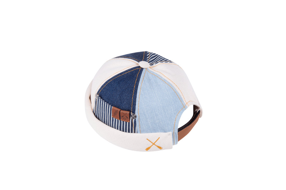 Chapeaux - Miki Patchwork Crème et bleu - BÉTON CIRÉ