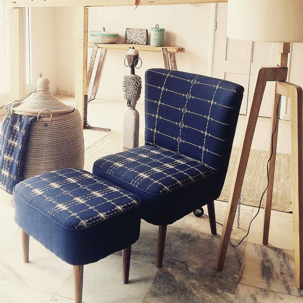 Upholstery fabrics - Afro-berber " Aures" hand woven and upholstered chair - TISSERAND DAKAR