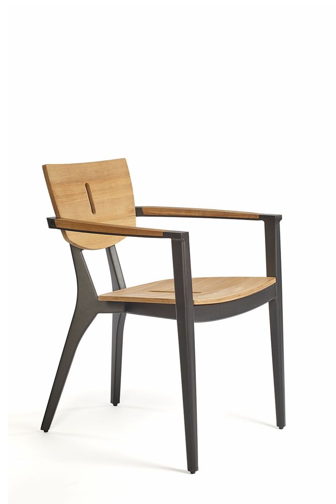 Lawn armchairs - Diuna Armchair Teak & Aluminium - OASIQ