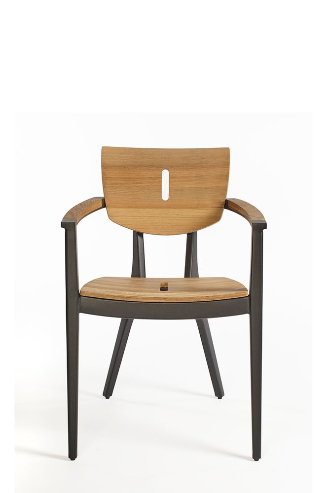 Lawn armchairs - Diuna Armchair Teak & Aluminium - OASIQ