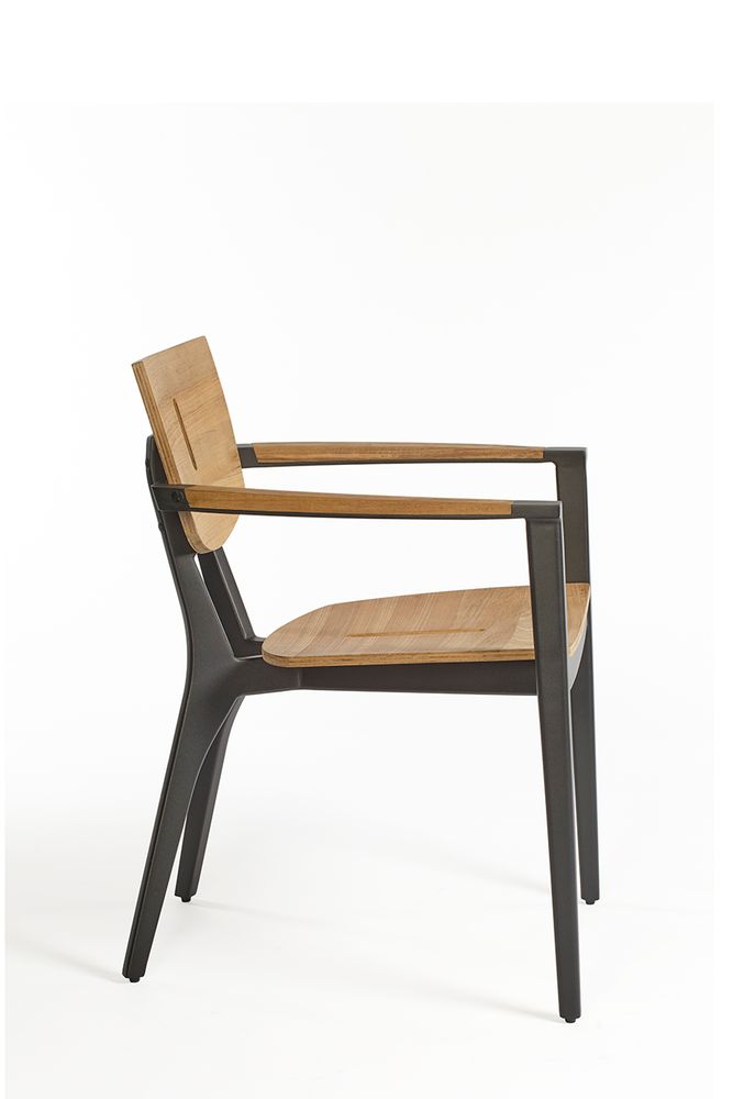 Lawn armchairs - Diuna Armchair Teak & Aluminium - OASIQ