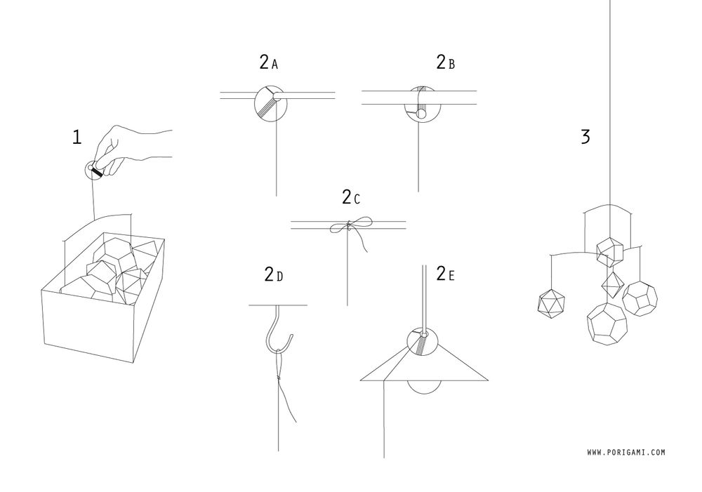 Objets déco enfant - SOLIDES - PORIGAMI