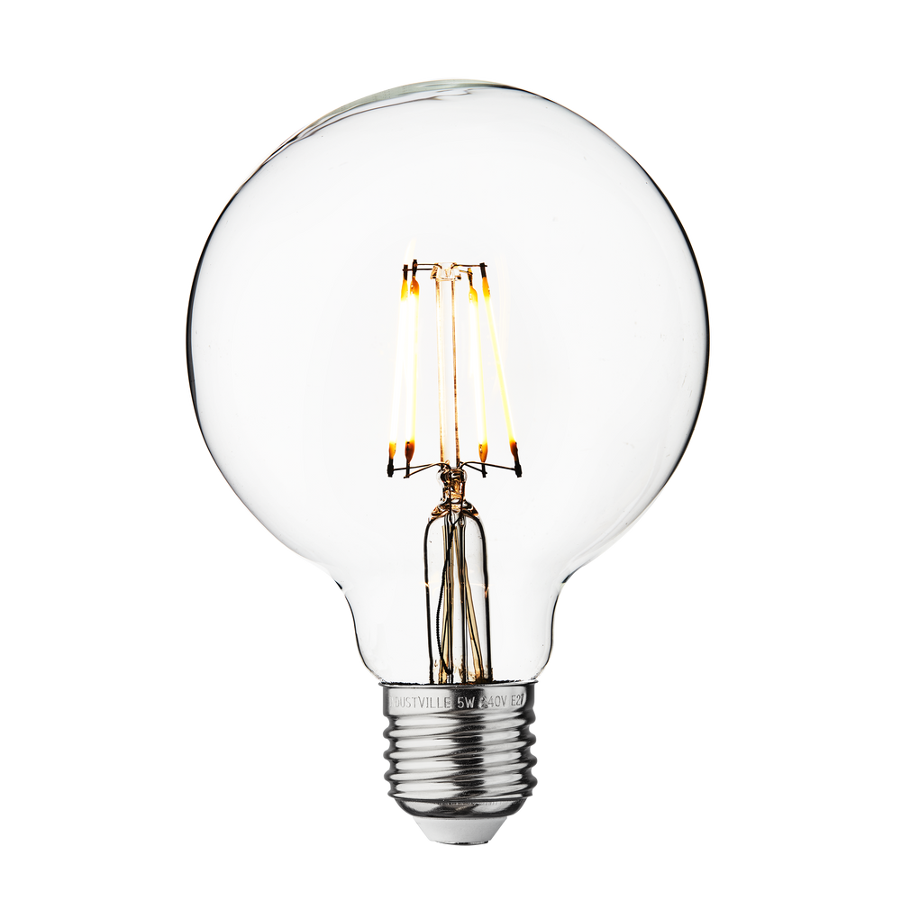 Lightbulbs for indoor lighting - Vintage LED Edison Bulb Old Filament Lamp - 5W E27 Small Globe G95 - INDUSTVILLE