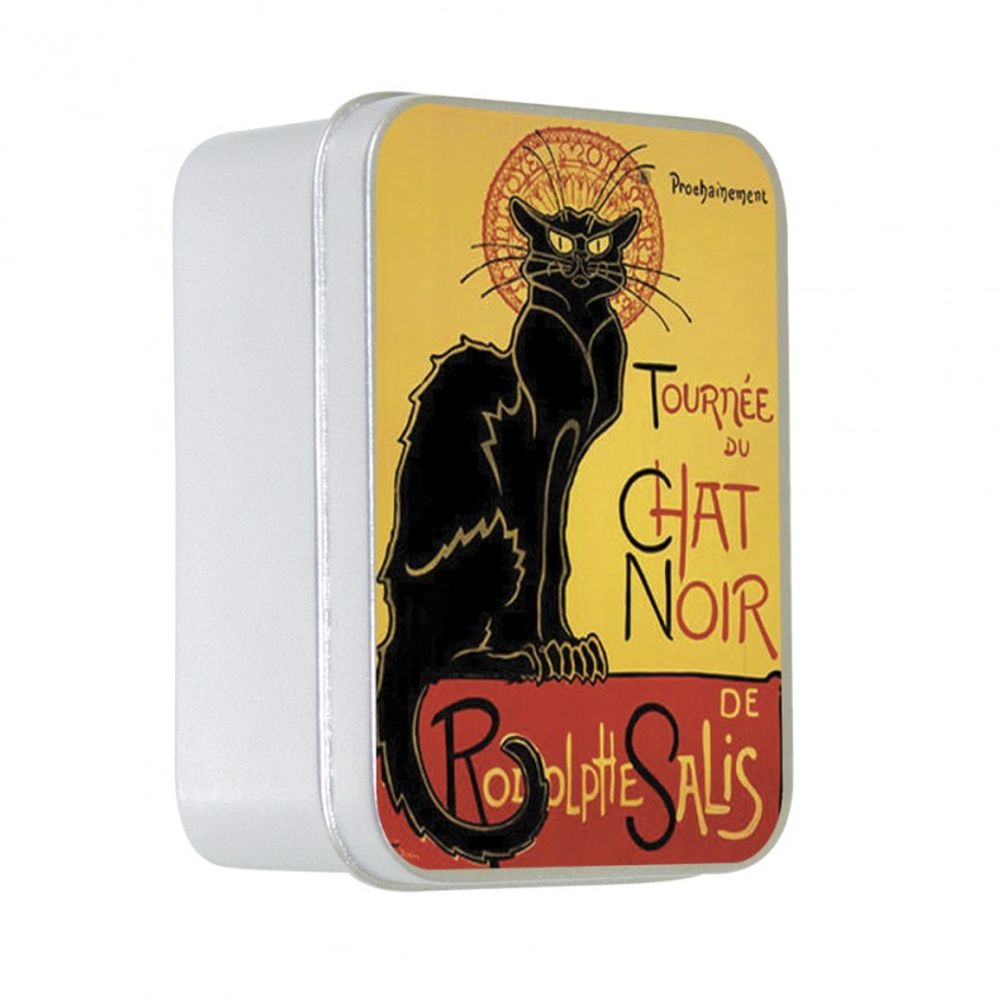 Soaps - Tin Box 100g Soap CHAT NOIR Rose Théophile Alexandre Steinlen (1859 – 1923) - LE BLANC