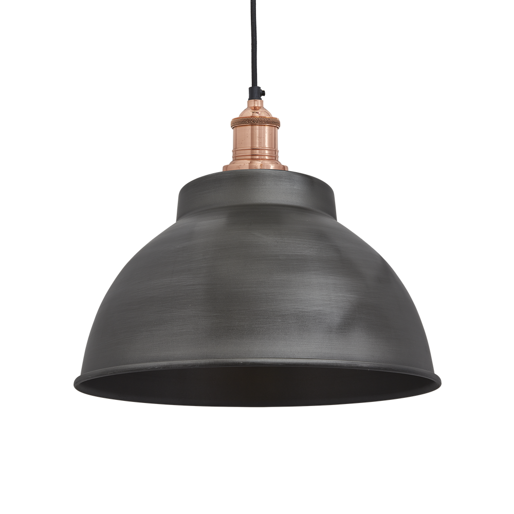 Hanging lights - Brooklyn Dome Pendant - 13 Inch - Pewter - INDUSTVILLE
