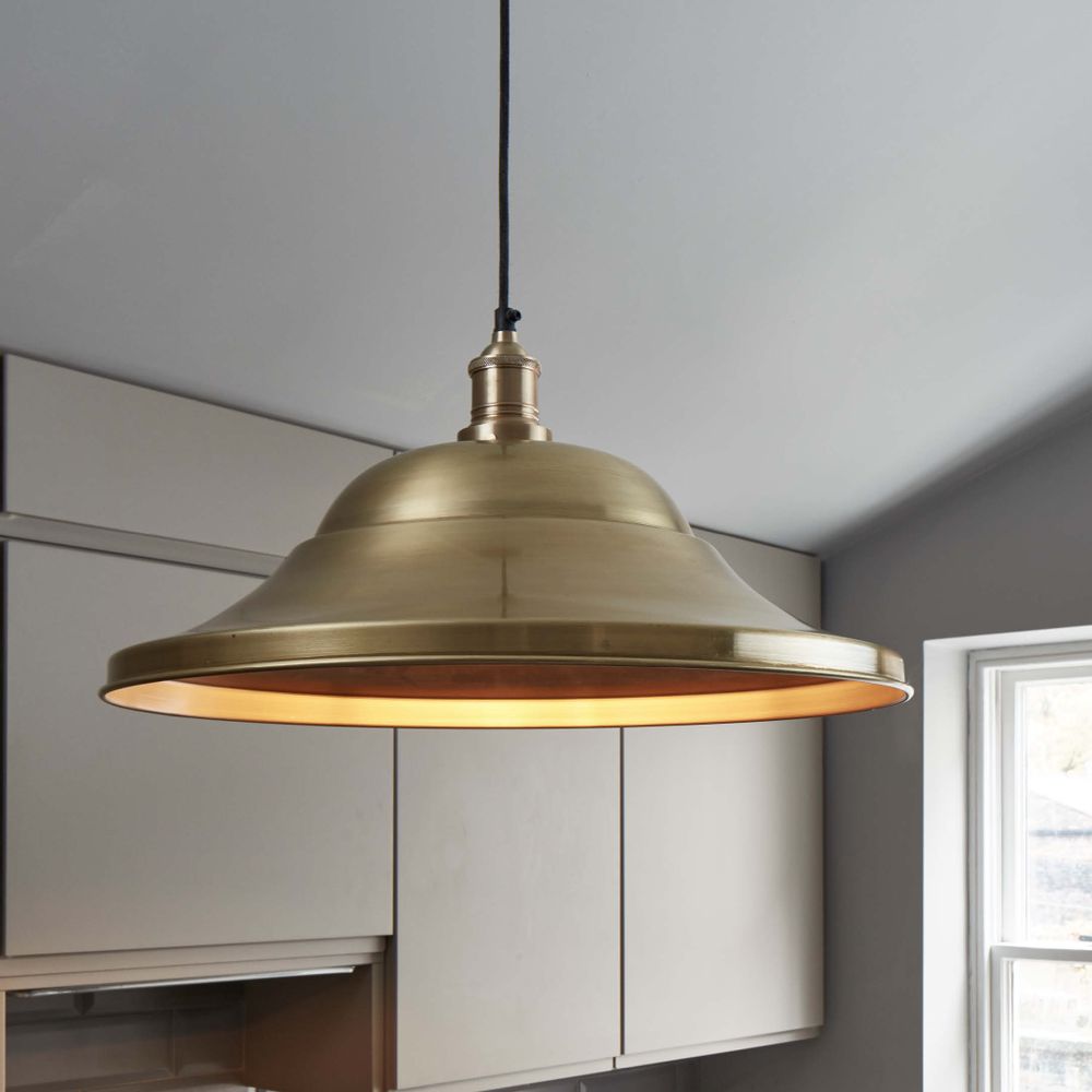 Hanging lights - Giant Brooklyn Hat Pendant - 21 inches - Pewter - INDUSTVILLE