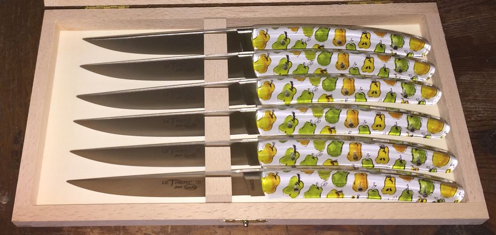 Couteaux - Coffret de 6 couteaux de table LE THIERS par LOCAU en cep de vigne - COUTELLERIE LOCAU