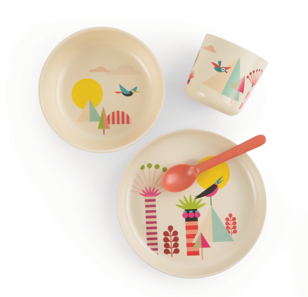 Assiettes au quotidien - Coffret repas Enfant en fibre de bambou éco-responsable - EKOBO