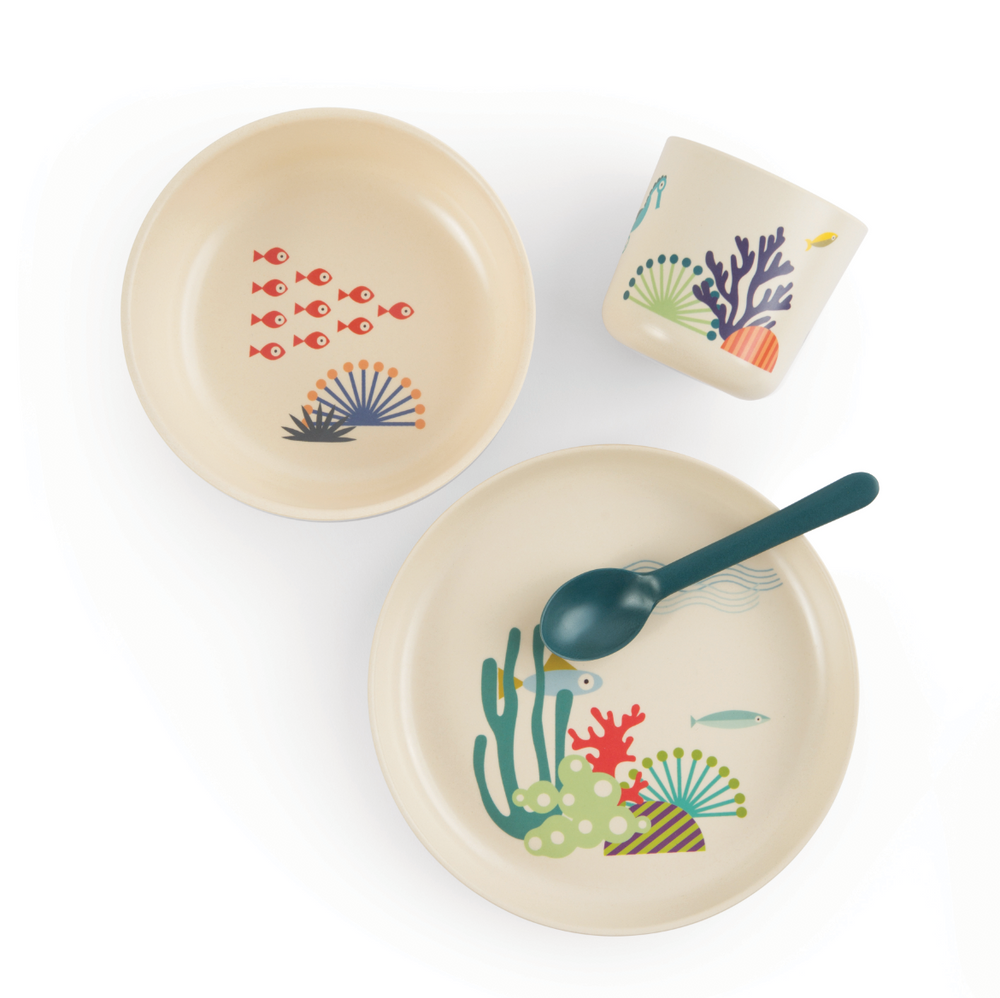 Assiettes au quotidien - Coffret repas Enfant en fibre de bambou éco-responsable - EKOBO