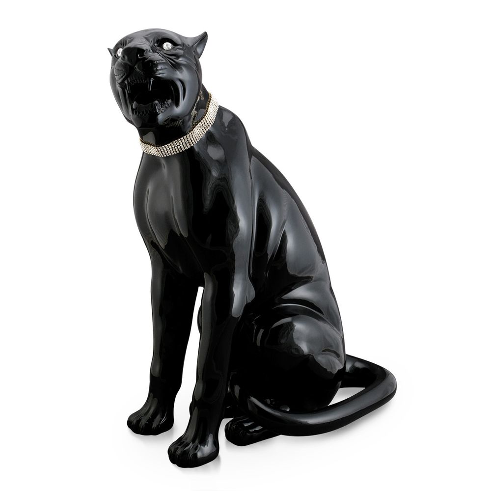 Céramique - Statue de panthère noire en céramique - AHURA DI ZANARDELLO SRL