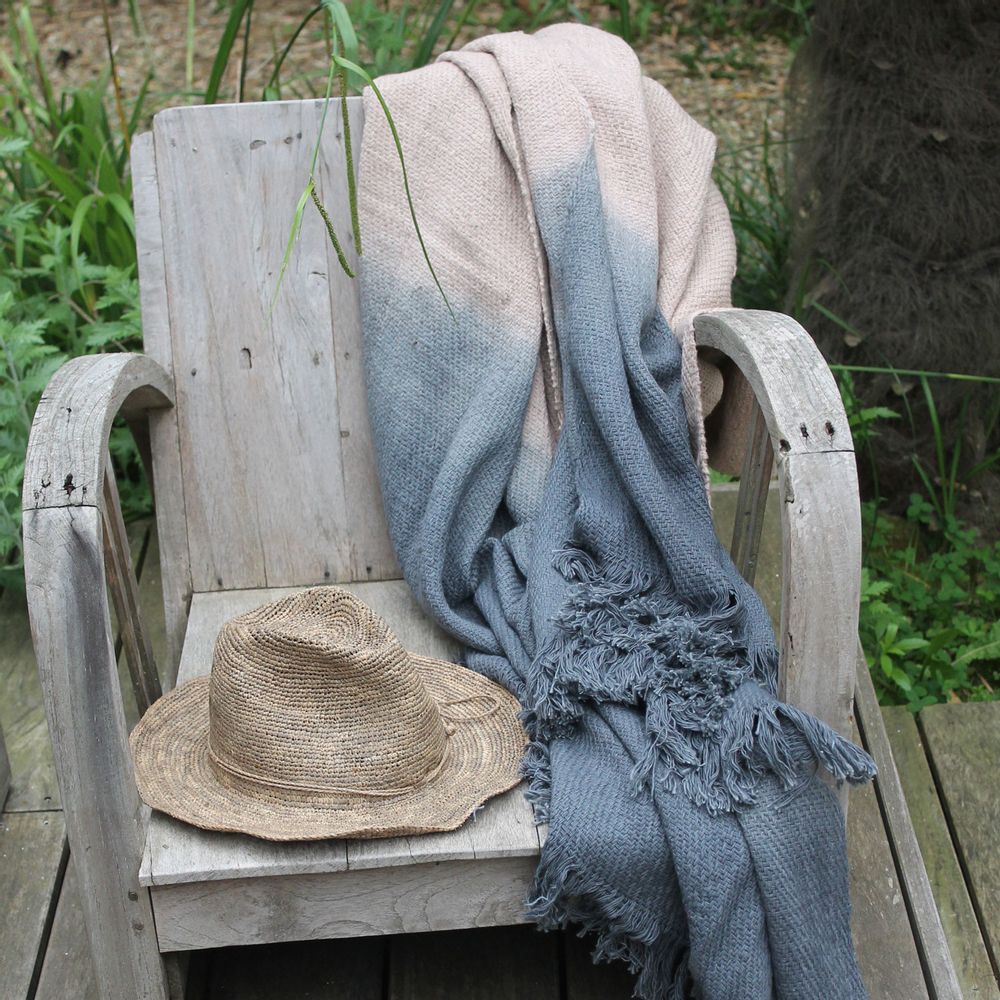 Throw blankets - Throw Kadhi-ombré Grey - EN FIL D'INDIENNE...